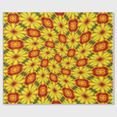 黄金色の花のパターン ラッピングペーパー (フラット)