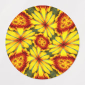 黄金色の花のパターン ラベル (デザイン1)