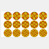 黄金色の花のパターン ラベル (シート)