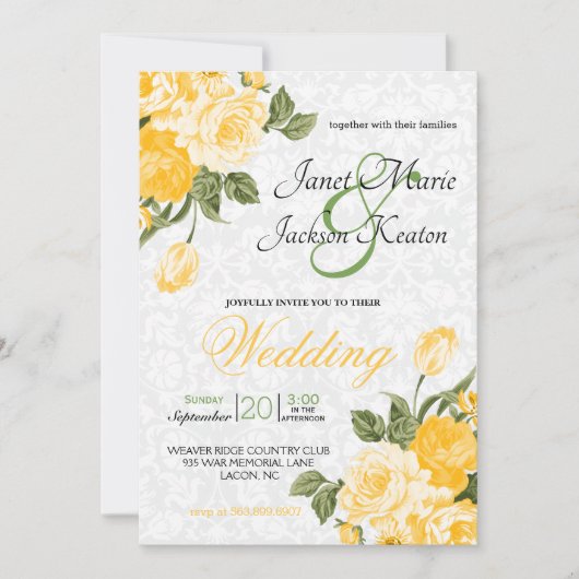 黄金色の花 招待状 (正面)