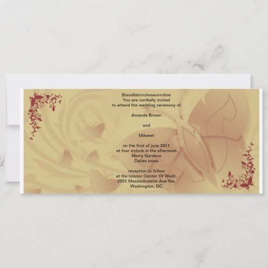 黄金色の茶色 招待状 (裏面)