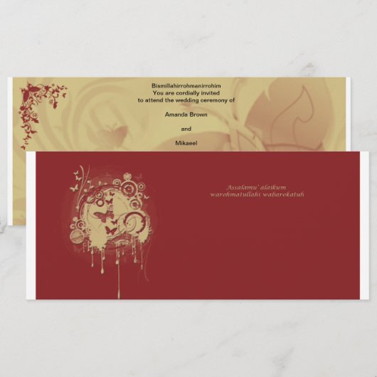 黄金色の茶色 招待状 (正面/裏面)