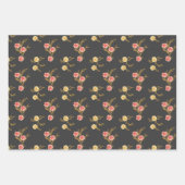 黄金色の葉と花の芽 ラッピングペーパーシート (正面)