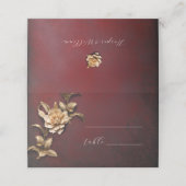 黄金色の葉ビンテージ結婚式座席表 プレイスカード (外部開封)