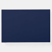 黄金色の葉 |エレガント金ゴールドネイビー結婚ブルー ゲストブック (裏面)