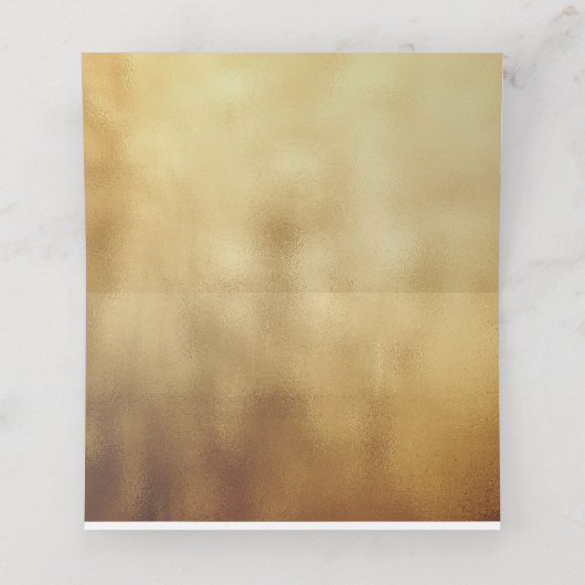 黄金色の葉 |エレガント金ゴールドネイビー結婚ブルー プレイスカード (内部開封)