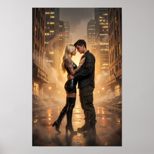 黄金色の街の恋人たち Rainlit Lovers Poster ポスター (正面)