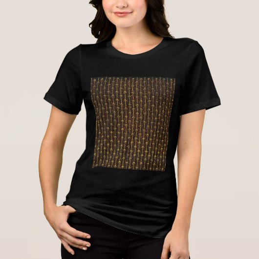 黄金色の装飾模様 トライブレンドTシャツ (正面)