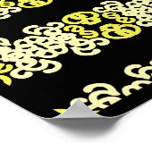 黄金色の装飾用ストライプシームレスパターン ポスター (角)