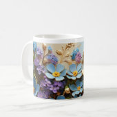 黄金色の輪郭を持つ小さな3D花マグカップ コーヒーマグカップ (正面左)