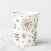 黄金色の雪片の模様 紙コップ (裏面)