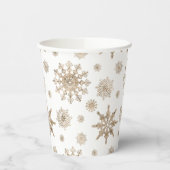 黄金色の雪片の模様 紙コップ (左)