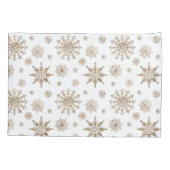 黄金色の雪片パターン 枕カバー (裏面-左)