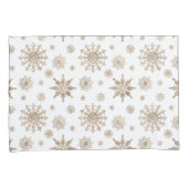 黄金色の雪片パターン 枕カバー (正面右)