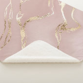 黄金色の静脈を持つピンクの大理石 シェルパブランケット (3/4)