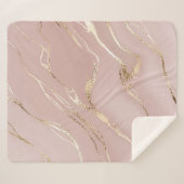 黄金色の静脈を持つピンクの大理石 シェルパブランケット (正面(横))