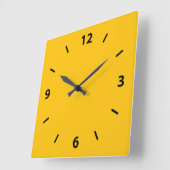 黄金色アンバー色アクセント スクエア壁時計 (傾斜)