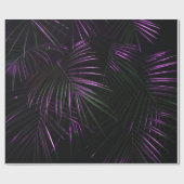 黄金色彩の鮮やかの伊達椰子の葉が濃い黒の上に閉じる ラッピングペーパー (フラット)