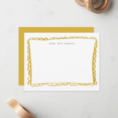 黄金色色彩の鮮やかのホタテパーソナライズされたプ名 ノートカード (正面/裏面インサイチュ)