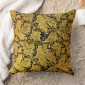黄金花柄オリエンタルフラワー クッション (ブランケット)