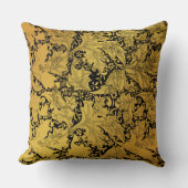 黄金花柄オリエンタルフラワー クッション (正面)