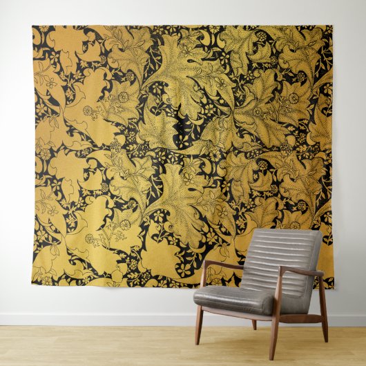 黄金花柄オリエンタルフラワー タペストリー (インサイチュ(横))