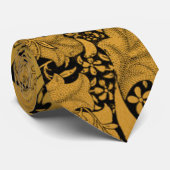 黄金花柄オリエンタルフラワー ネクタイ (ロール)