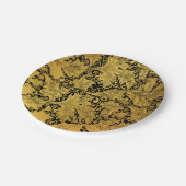 黄金花柄オリエンタルフラワー ペーパープレート (アングル)