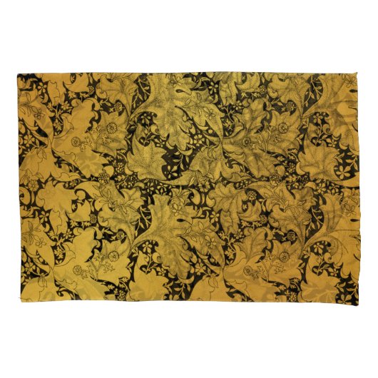 黄金花柄オリエンタルフラワー 枕カバー (正面)