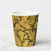 黄金花柄オリエンタルフラワー 紙コップ (正面)