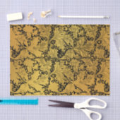 黄金花柄オリエンタルフラワー 薄葉紙 (クラフト)