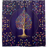 黄金菩提樹 – カラフル葉 シャワーカーテン (正面)