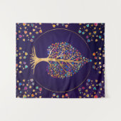 黄金菩提樹 – カラフル葉 タペストリー (正面(横))