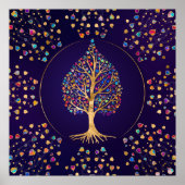 黄金菩提樹 – カラフル葉 ポスター (正面)