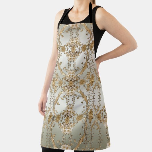黄金華美の白い花エプロン エプロン (インサイチュ)