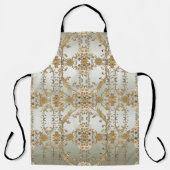 黄金華美の白い花エプロン エプロン (正面)