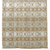 黄金華美の白い花シャワーカーテン シャワーカーテン (正面)