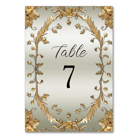 黄金華美の花の表の番号 テーブルナンバー (裏面)