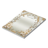 黄金華美白花メモ帳 ノートパッド (回転)