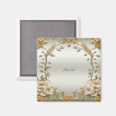 黄金華美白花磁石 マグネット (正面/裏面)