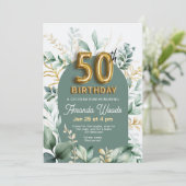 黄金葉50誕生祝い 招待状 (スタンド正面)