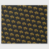 黄金蠍座星占い記号 ラッピングペーパー (フラット)