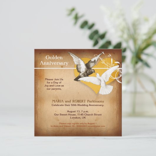 黄金記念日の招待状 招待状 (スタンド正面)