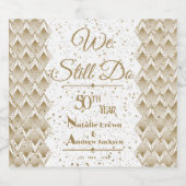 黄金記念日パーソナライズされた スパークリングワインラベル (シングルラベル)