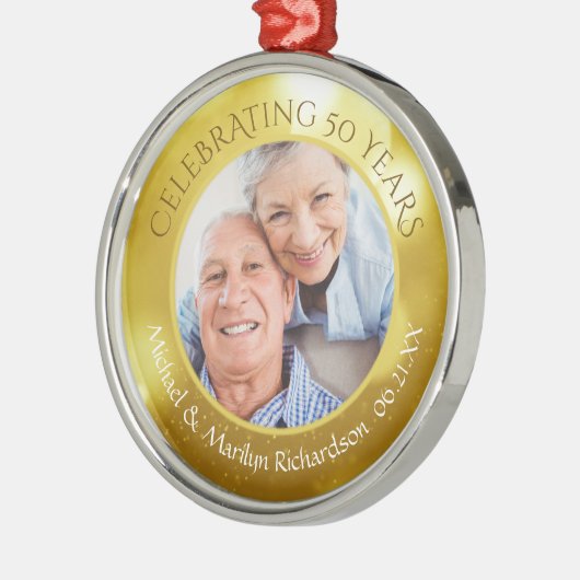黄金記念日 | 50年記念すべき写真 メタルオーナメント (左)