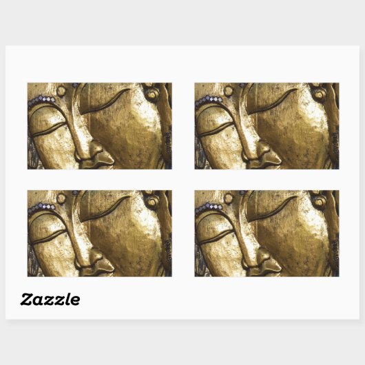 黄金賛美仏の感動的愛 長方形シール (シート)