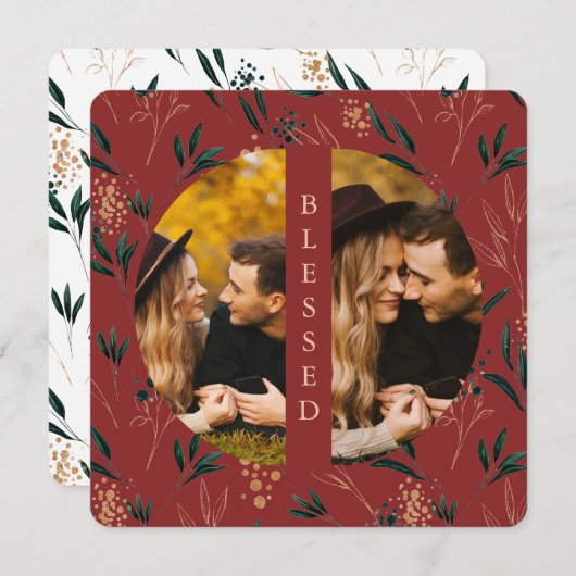 黄金賛美緑2枚フォトレッド シーズンカード (正面/裏面)