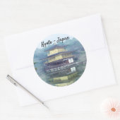 黄金閣に霧がかかる ラウンドシール (封筒)