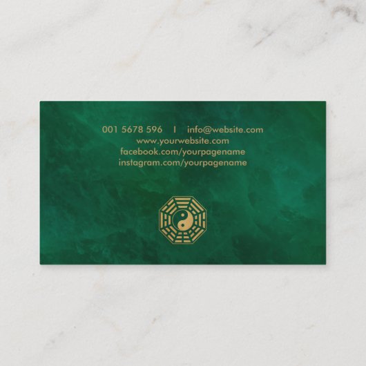 黄金風水書道記号オン緑 名刺 (裏面)