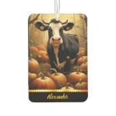 黄金魅力的の秋の日にカボチャの間の牛 カーエアーフレッシュナー (裏面)